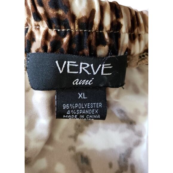 Verve Ami Skirt Womens XL Long Brown Tan 3 Tier Missing Belt Casual Workwear - Picture 6 of 6